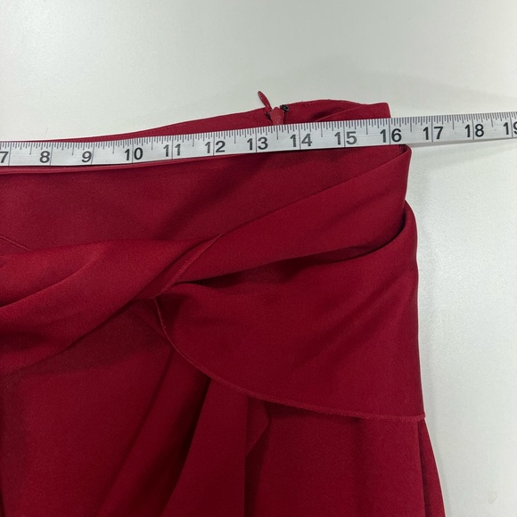 Joseph Red Midi Renne Light Cady Red Evening Skirt Size US 10 EU 42 Satin - Picture 12 of 16